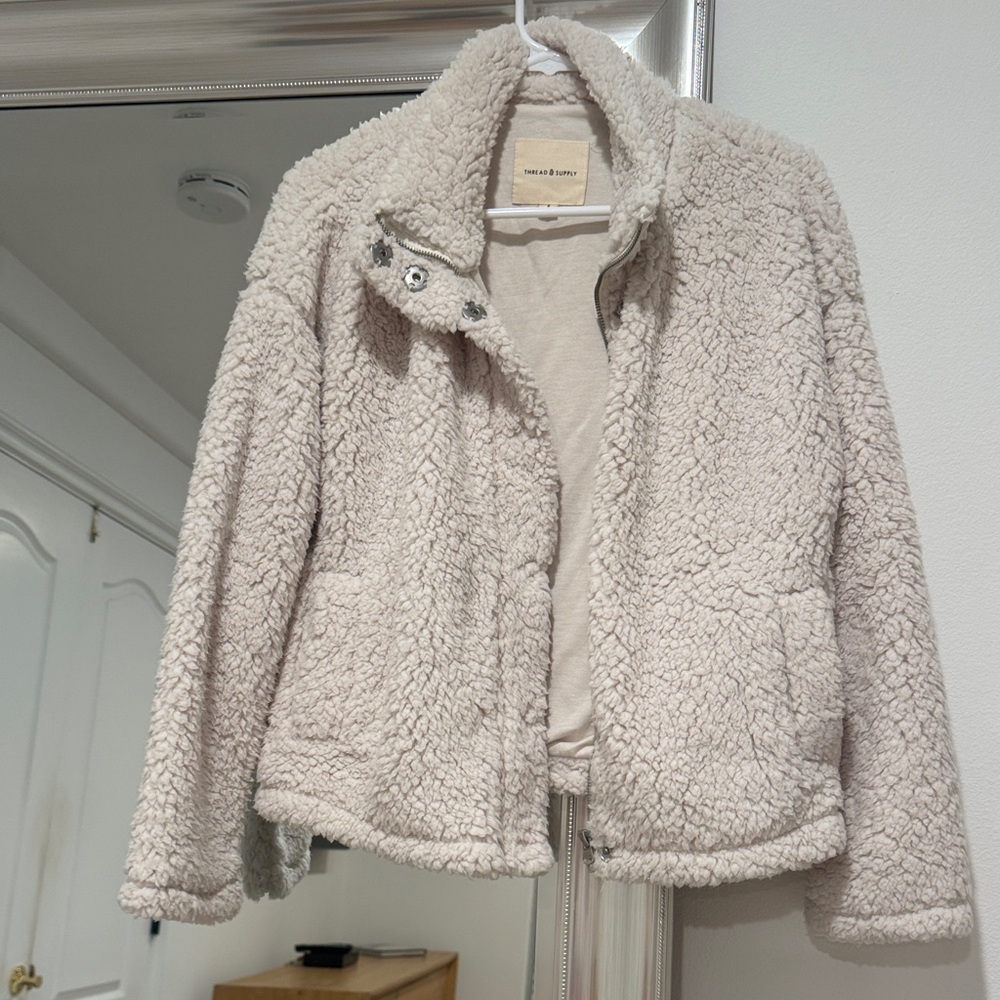 Thread & Supply Cream Teddy Sherpa Jacket